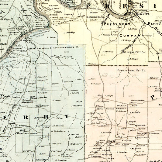 Vintage Map of Venango County, Pennsylvania, 1865 (No. 1)