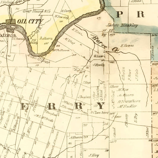 Vintage Map of Venango County, Pennsylvania, 1865 (No. 2)