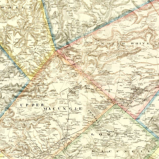 Vintage Map of Lehigh County, Pennsylvania, 1862
