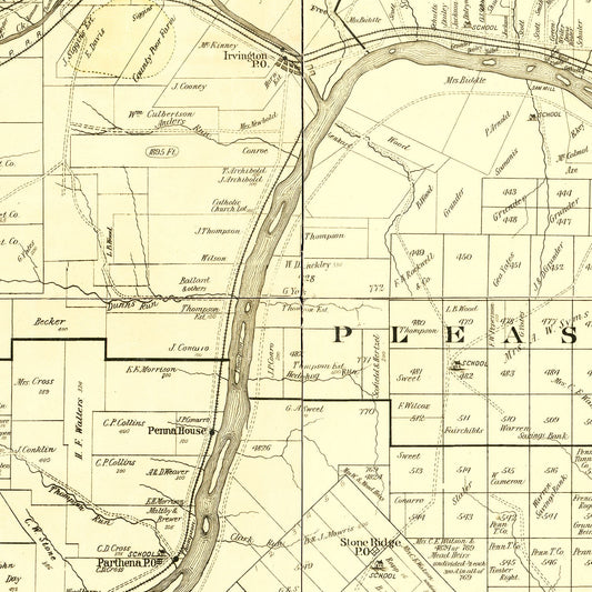 Vintage Map of Warren County, Pennsylvania, 1900