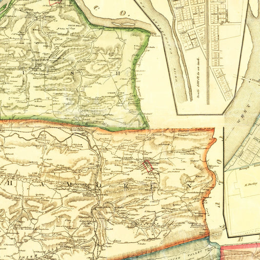 Vintage Map of Northumberland County, Pennsylvania, 1874