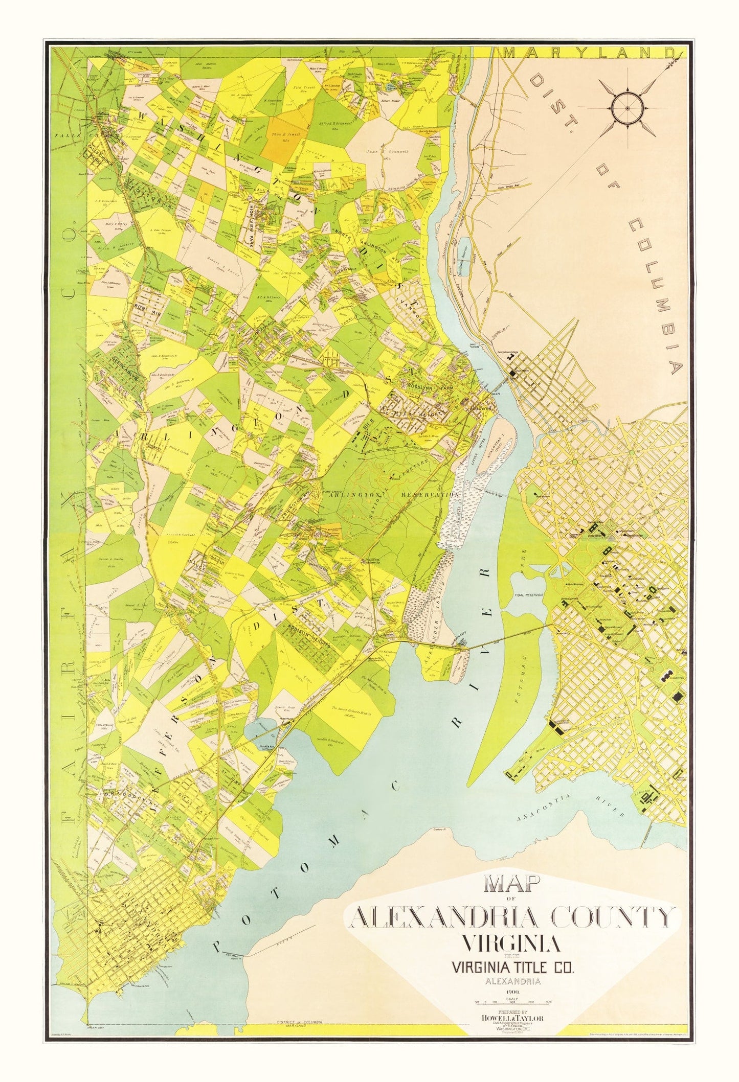 Vintage Map of Alexandria County, Virginia, 1900