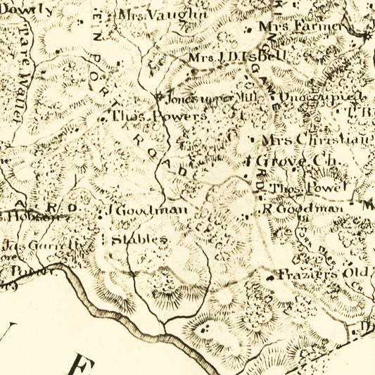 Vintage Map of Cumberland County, Virginia, 1864