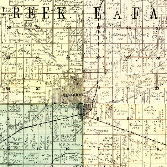 Vintage Map of Walworth County, Wisconsin 1900