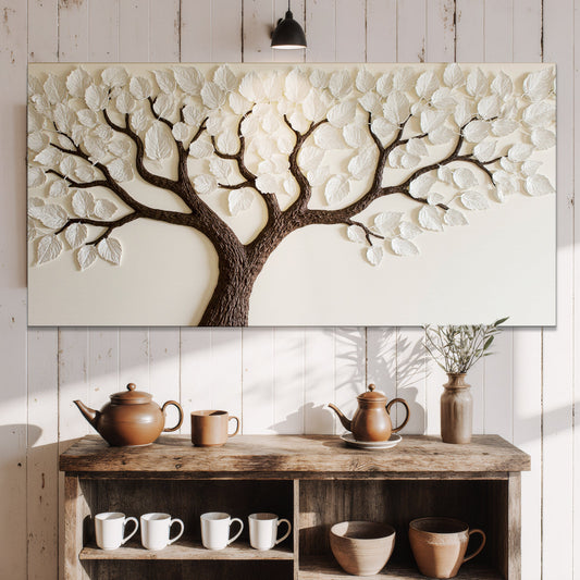 Bare Brown Tree Canopy on Ivory canvas shown in a styled room setting, view 2