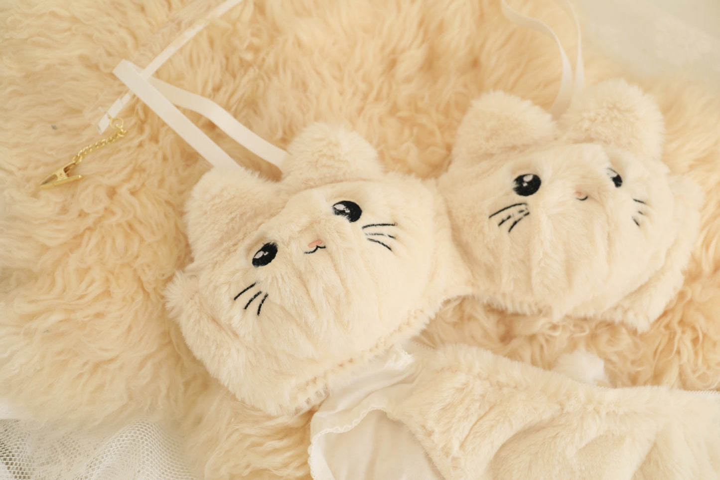 Teddy Bear Lingerie Set – Cozy Kawaii Plush Bra & Panty