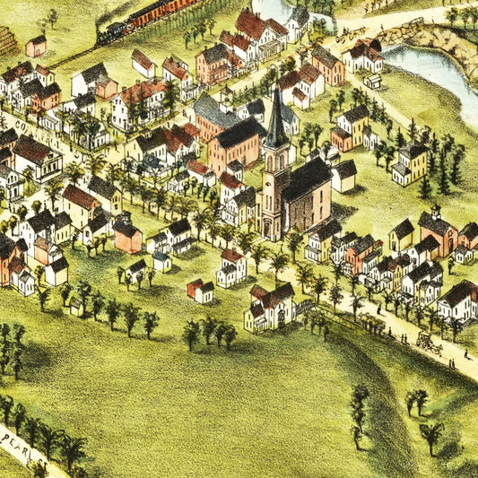 Vintage Map of Clinton, Connecticut 1881