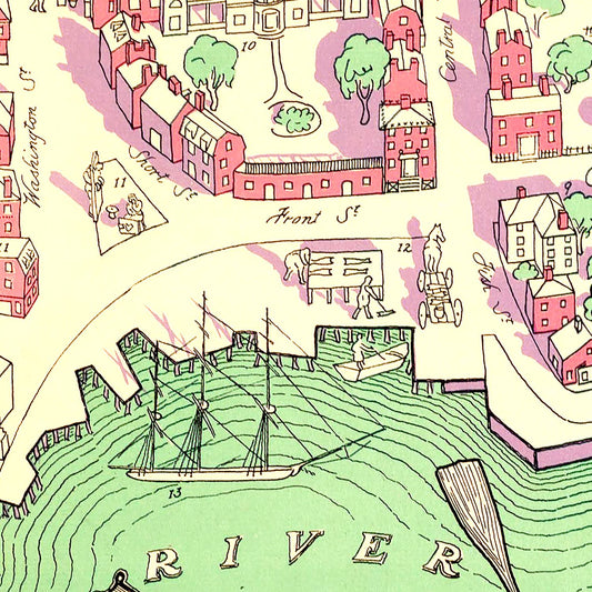 Vintage Map of Salem, Massachusetts, 1930