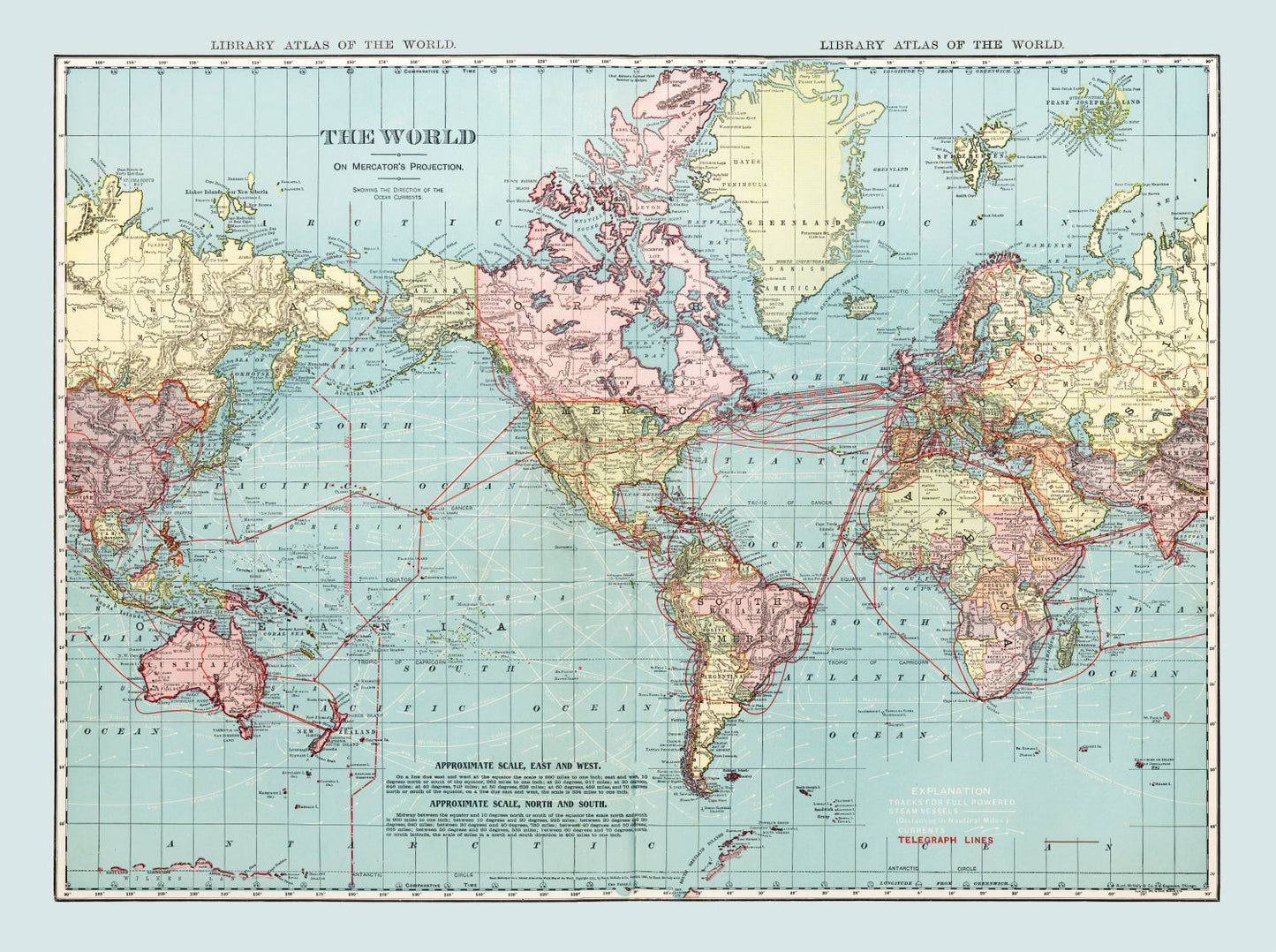 Vintage World Map, 1912