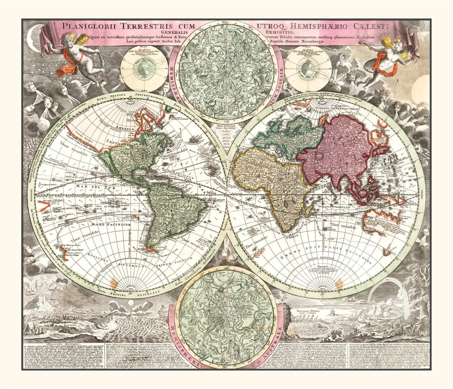 Vintage World Map, 1716