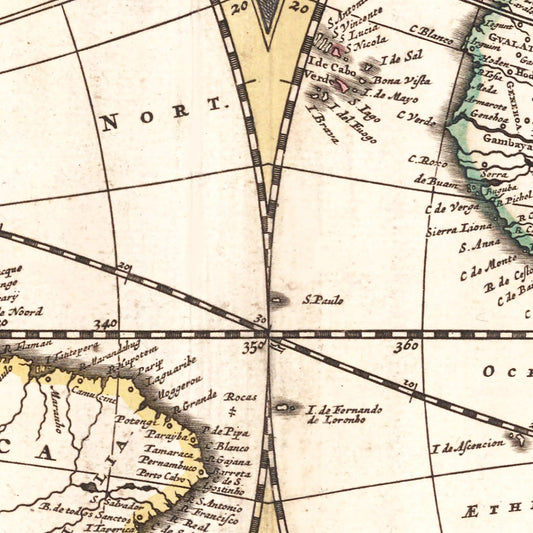 Vintage World Map, 1682