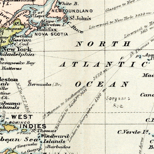Vintage World Map, 1892