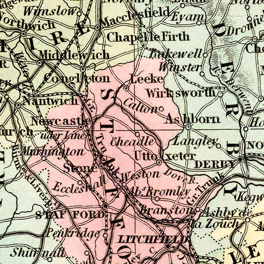 Vintage Map of England, 1842