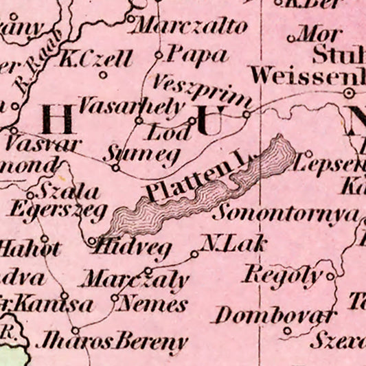 Vintage Map of Austria, 1836
