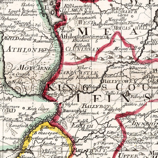 Vintage Map of Ireland, 1714