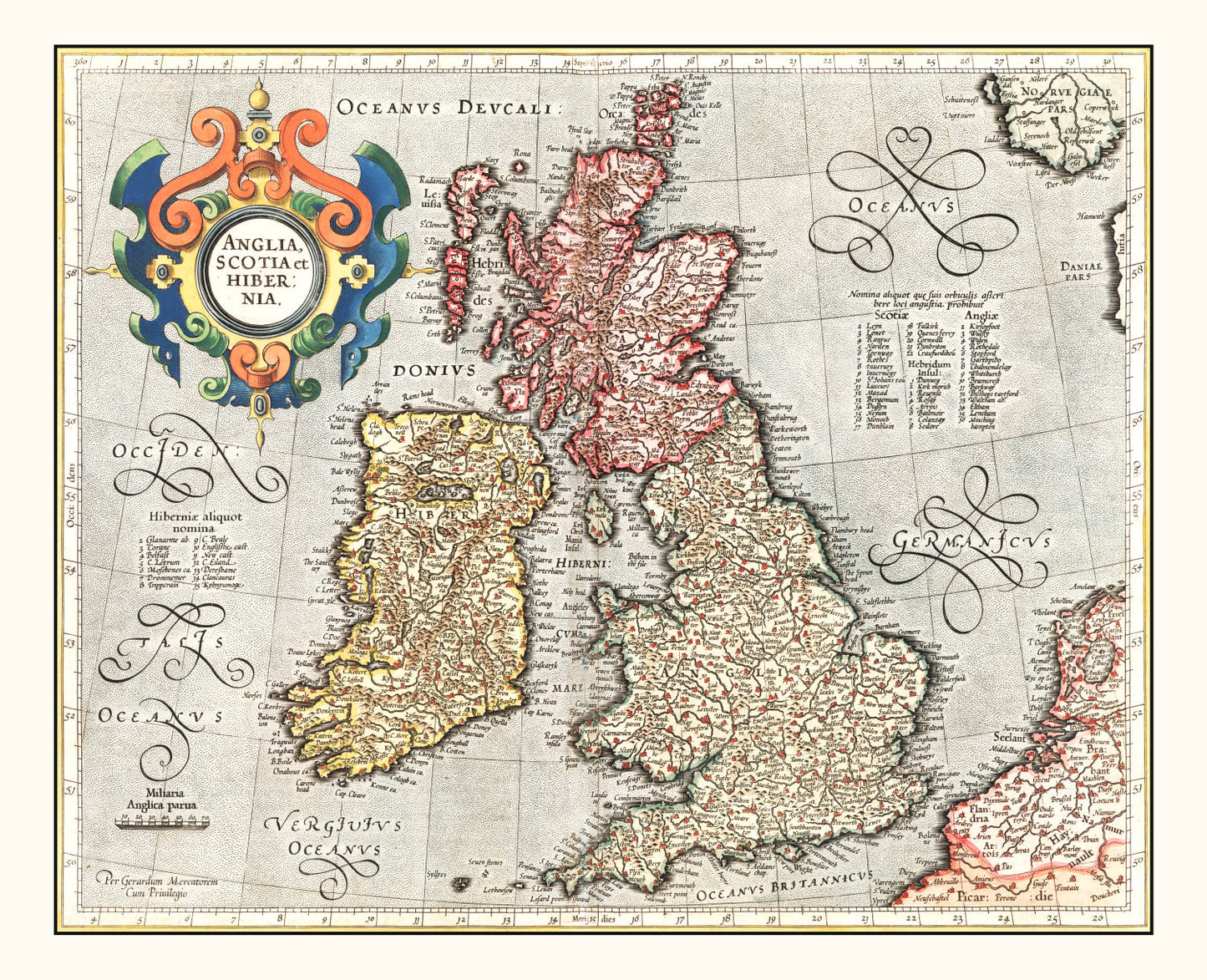 Vintage Map of England, Scotland and Ireland, 1623