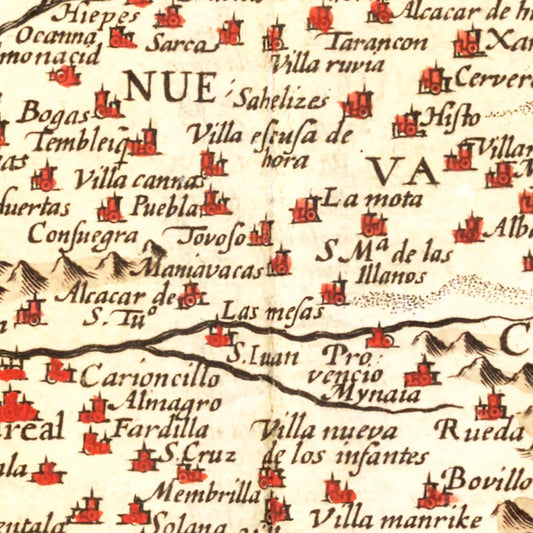 Vintage Map of Spain, 1623