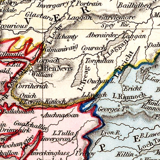 Vintage Map of Scotland, 1832