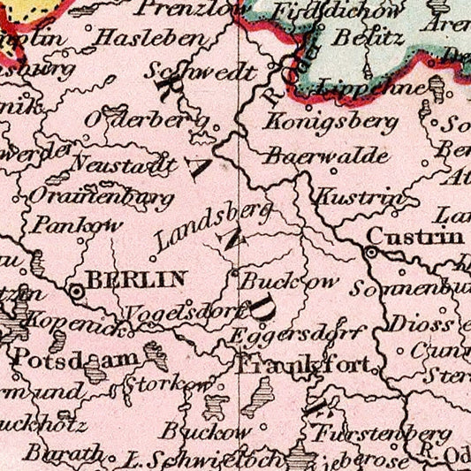 Vintage Map of Prussia, 1832