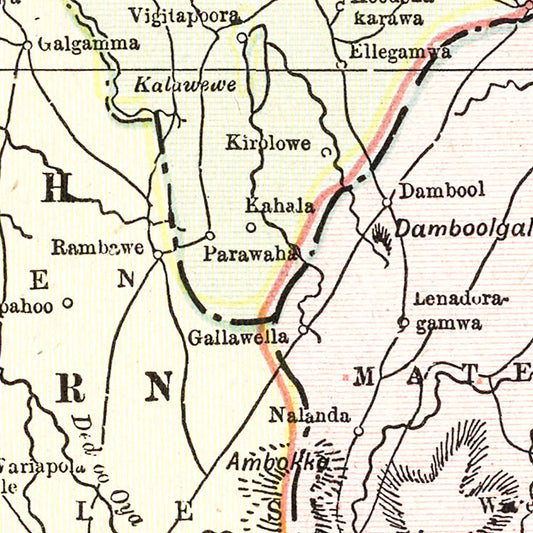 Vintage Map of Ceylon (Sri Lanka), 1901