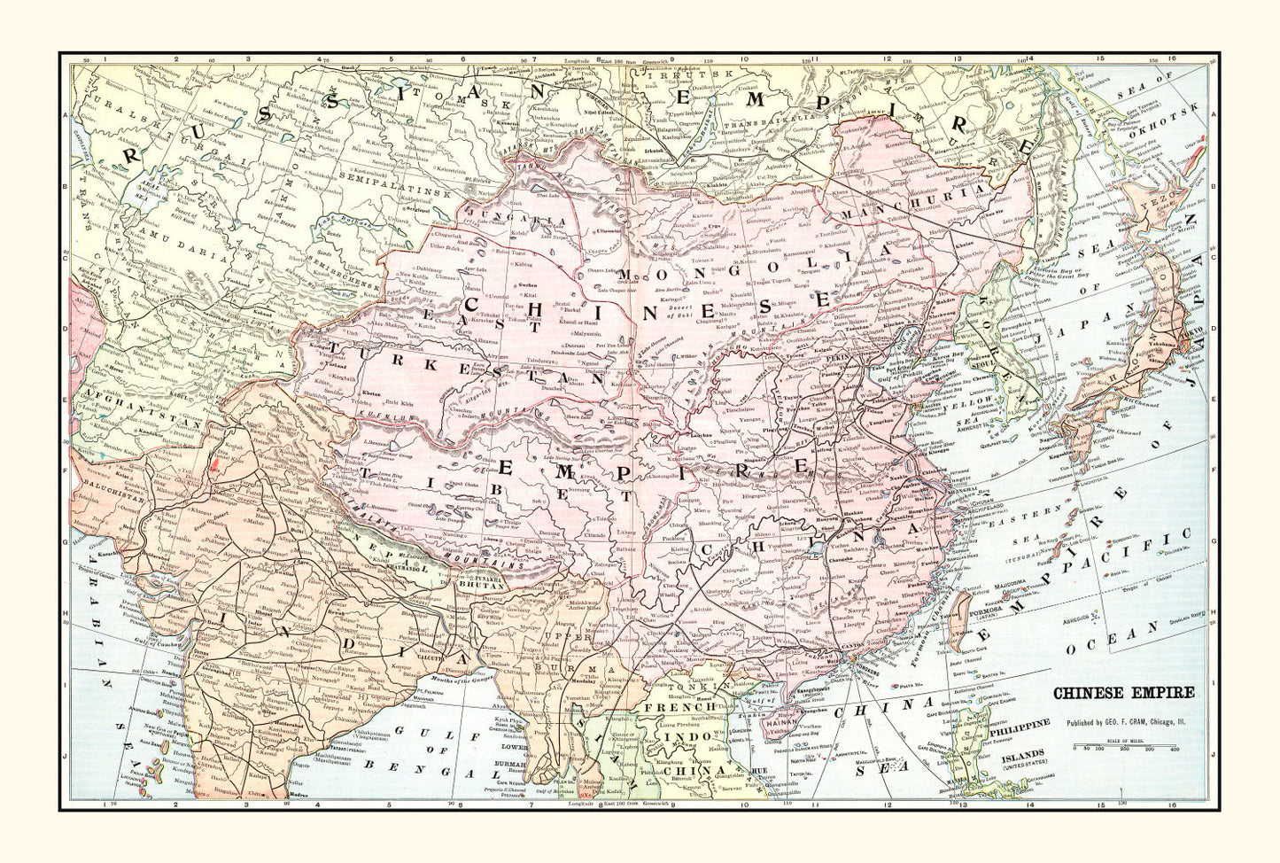 Vintage Map of China, 1901