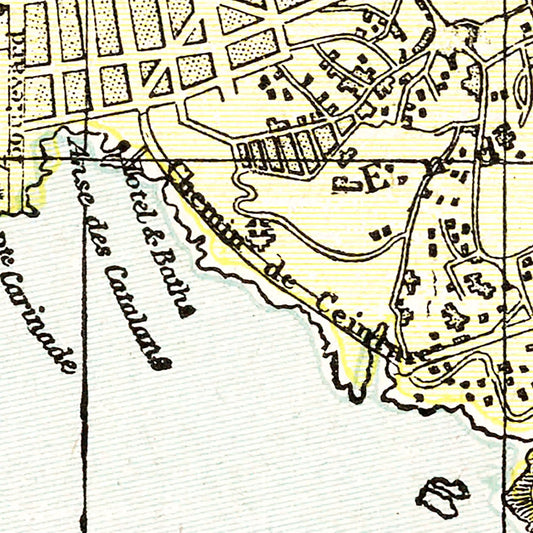 Vintage Map of Marseille, France, 1901