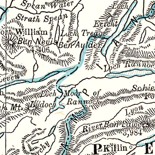 Vintage Map of Scotland, 1893