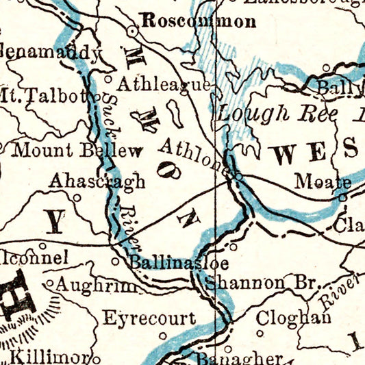 Vintage Map of Ireland, 1893