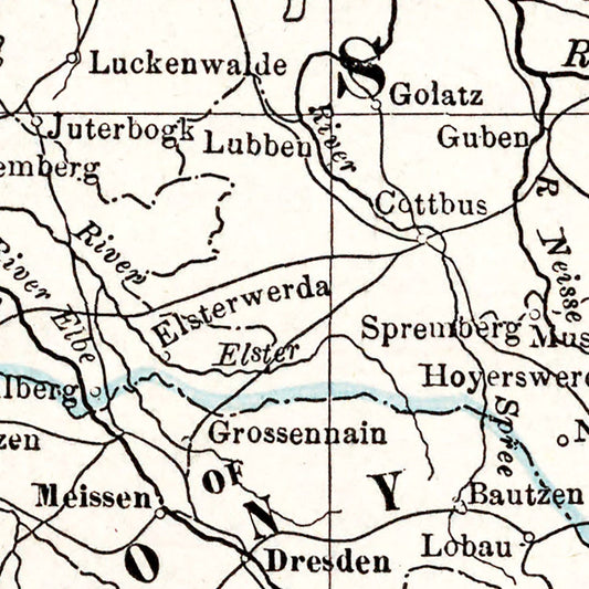 Vintage Map of Germany, 1893