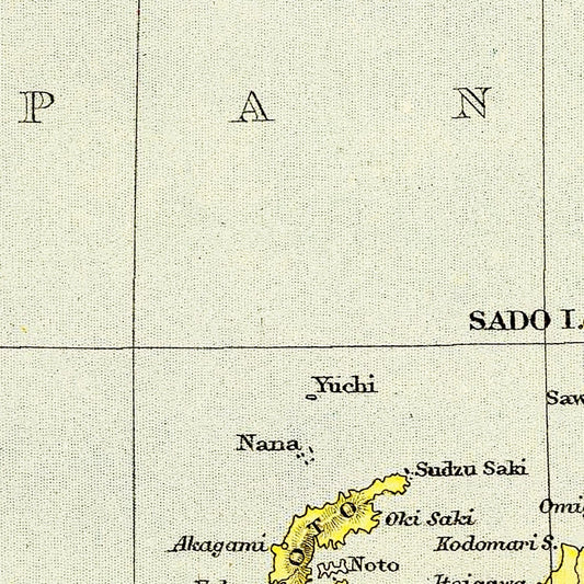 Vintage Map of Japan, 1883