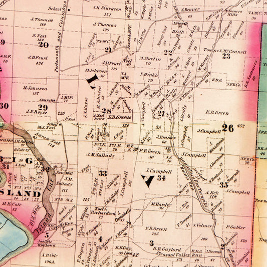 Vintage Map of Scioto County, Ohio, 1875