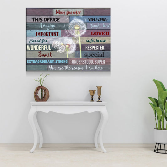 When You Enter This Office Canvas Wall Art, Respect Quote