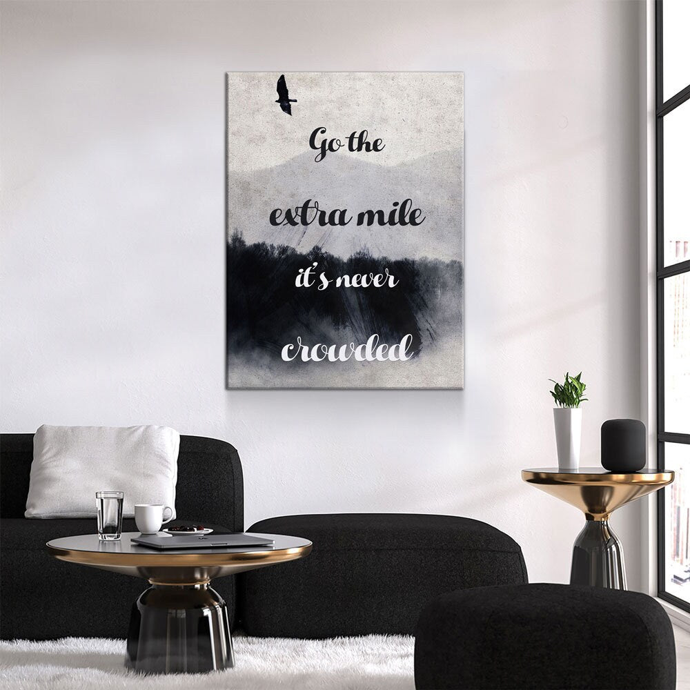 Go The Extra Mile Canvas Wall Art, Motivational Quote