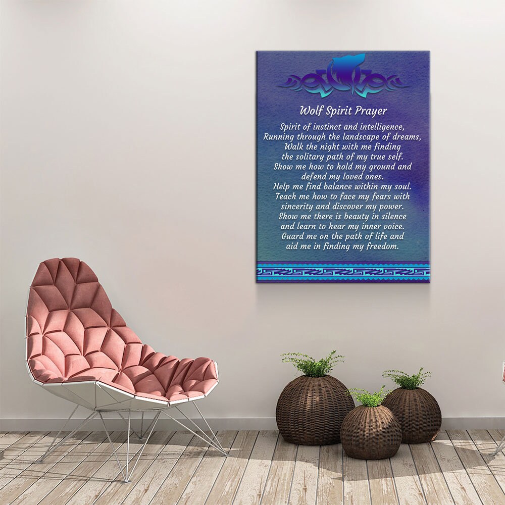 Wolf Spirit Prayer Canvas Wall Art