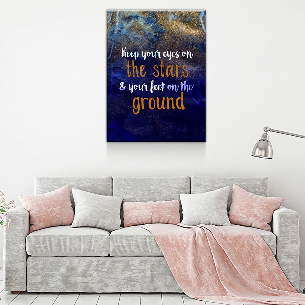 Eyes On The Stars Feet On The Ground Canvas Wall Art
