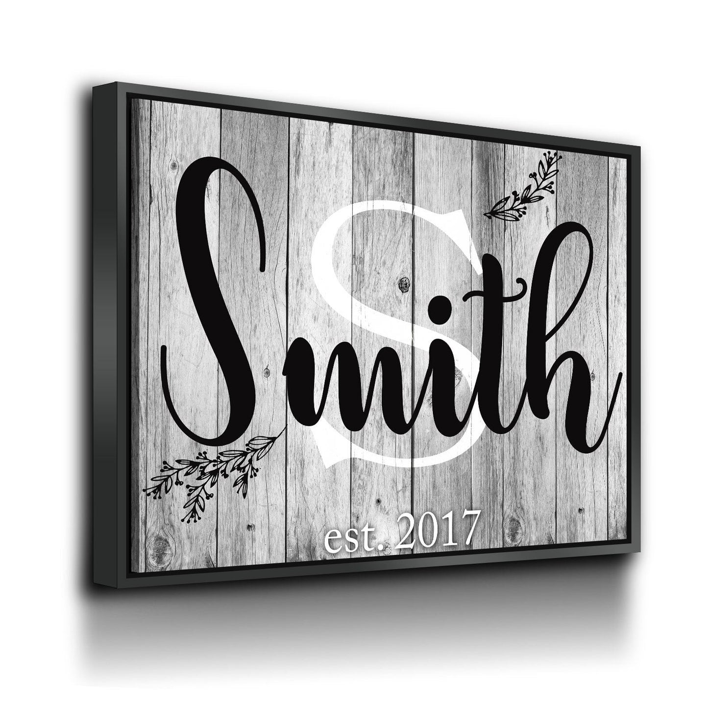 Personalized Family Name & Initial Canvas Wall Art