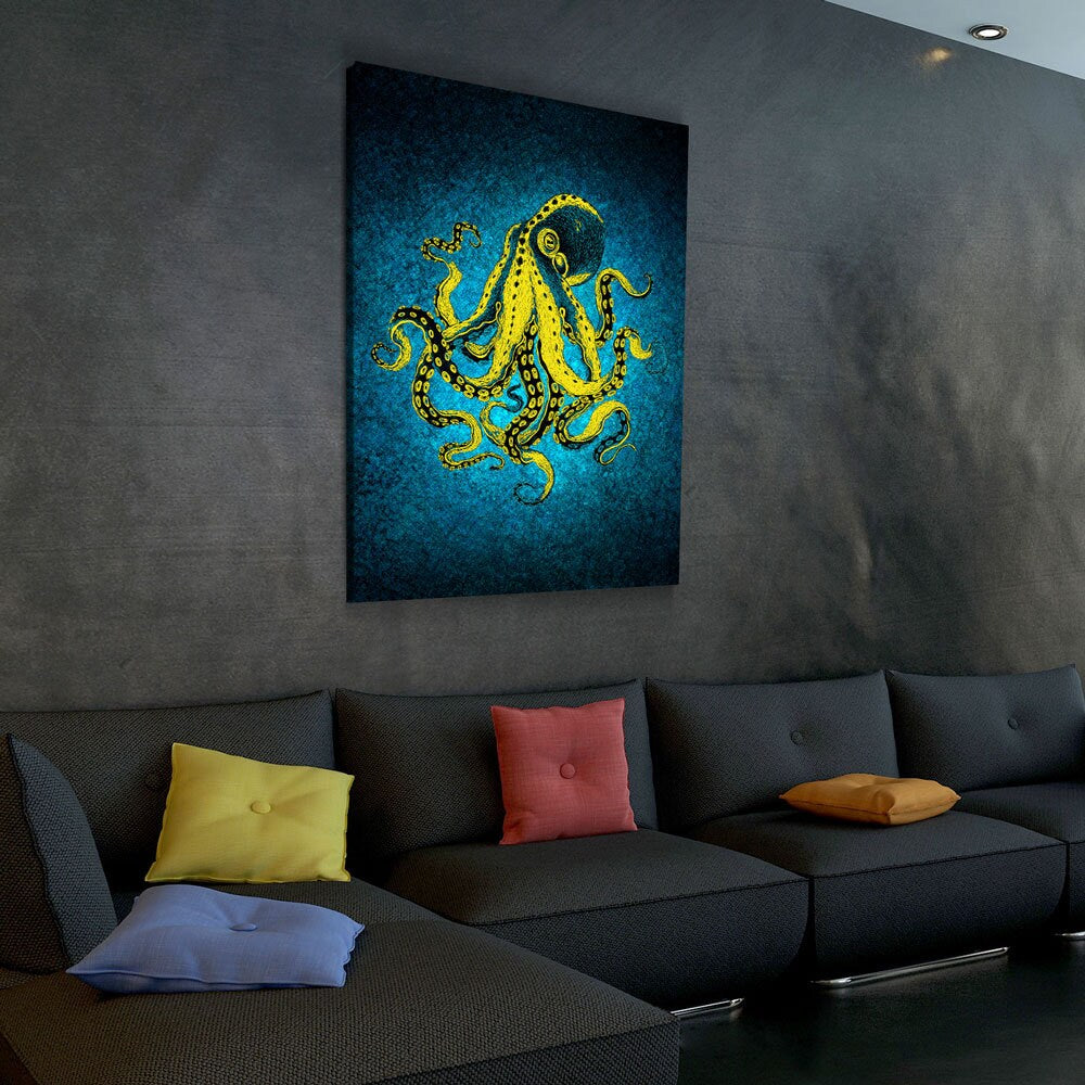 Abstract Octopus Canvas Wall Art - Ocean Decor