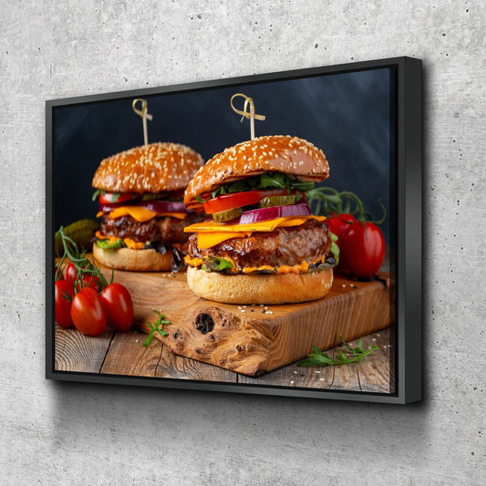 Juicy Cheeseburger Canvas Wall Art