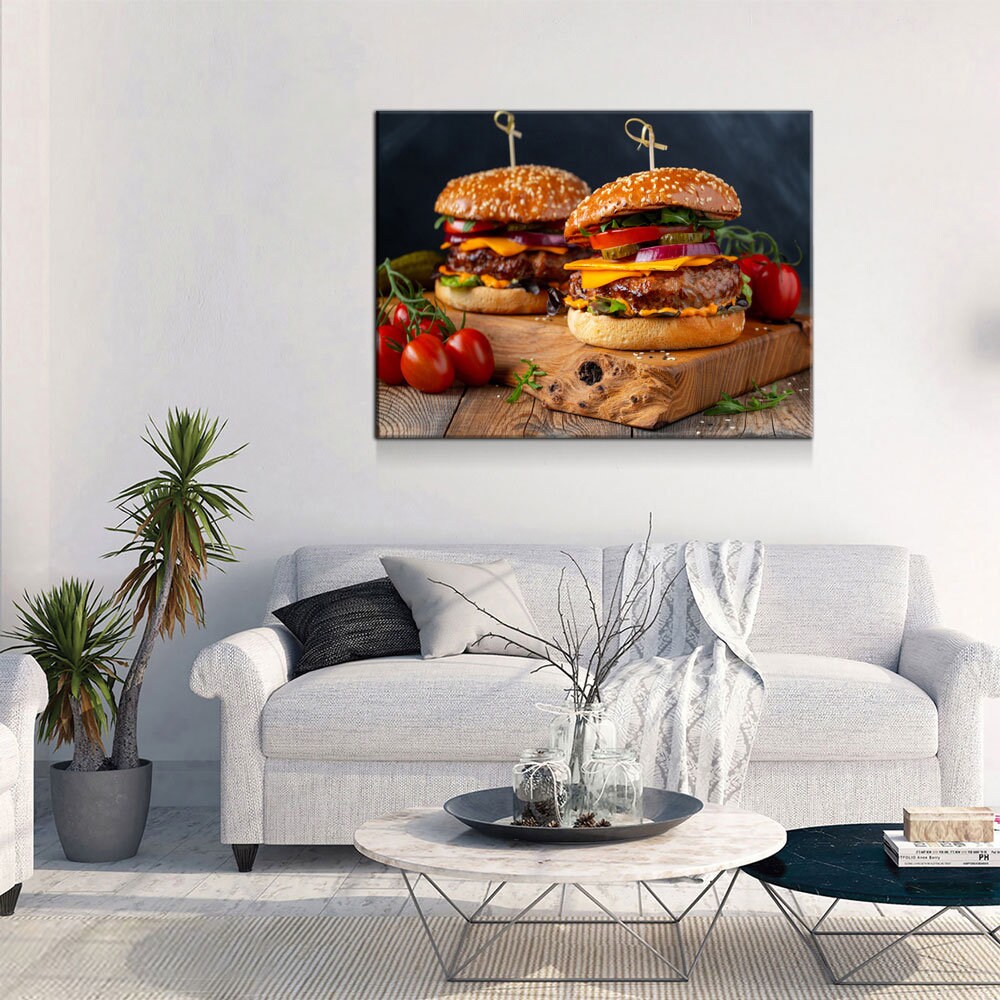 Juicy Cheeseburger Canvas Wall Art