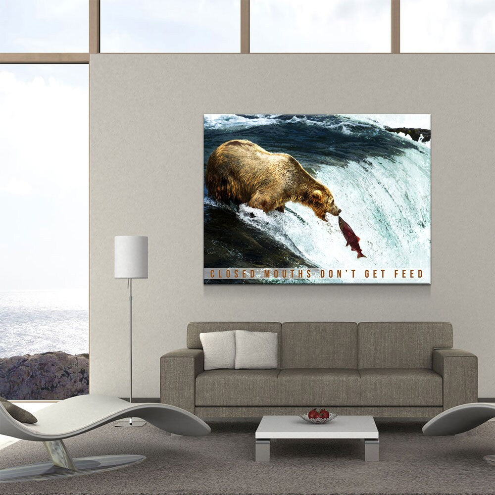 Closed Mouths Don't Get Feed Canvas Wall Art