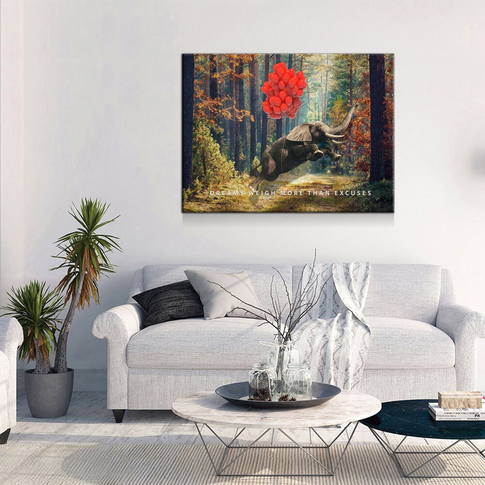 Dreams Weigh More Than Excuses Motivational Canvas Art