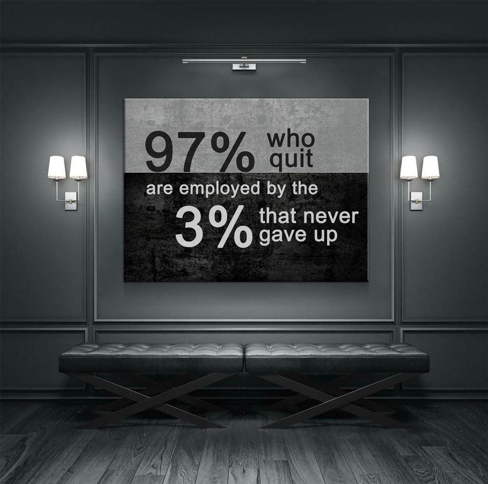 97 Percent Who Quit Motivational Canvas Wall Art