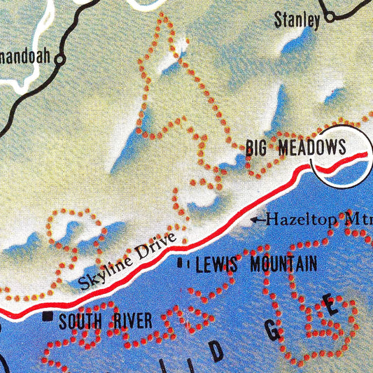 Vintage Map of Shenandoah National Park, Virginia, 1947