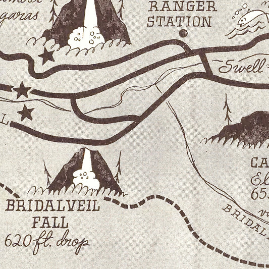 Vintage Map of Yosemite Valley, 1937