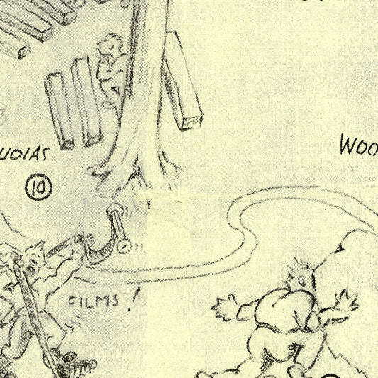 Vintage Map of Sequoia National Park, 1945