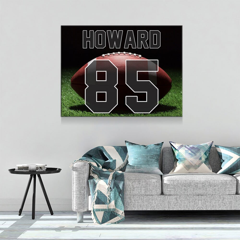 Personalized Football Name And Number Canvas Art