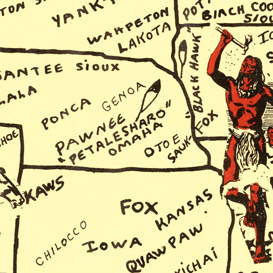 Vintage Map of the United States, 1952