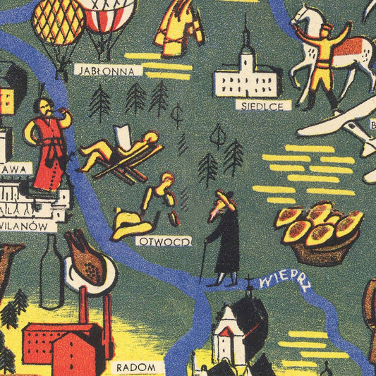Vintage Map of Poland, 1935