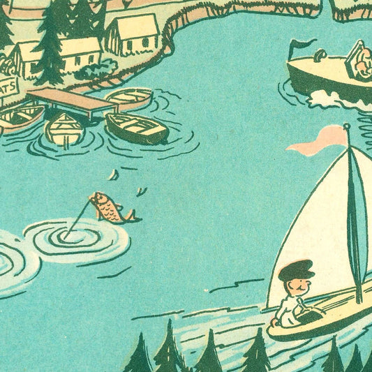 Vintage Map of Huntington Lake, California, 1940