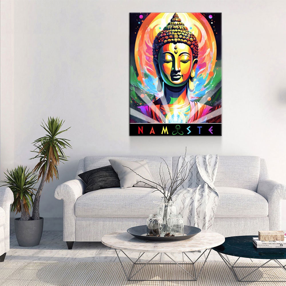 Namaste Canvas Wall Art - Abstract Sanskrit Print